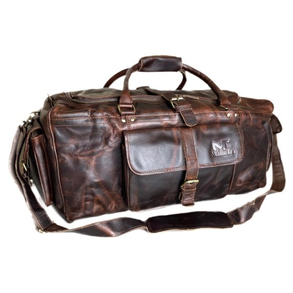 MaheTri Other - MaheTri Full Grain Buffalo Leather Travel Duffel Bag